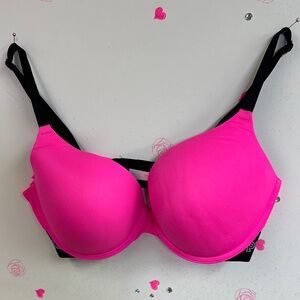Victoria's Secret Vibrant Pink and Black Bra